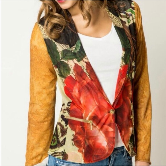 Desigual Jackets & Blazers - Desigual by Christian Lacroix Floral & Abstract Print Sheer Blazer EU 38/US 6